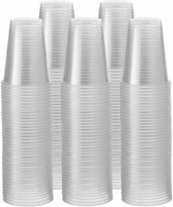 1000 Pieces of 16oz Clear Disposable Plastic PET Cups (Only Cups) Drinking Cups