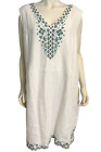 J.Jill Love Linen Women's Sleeveless Embroidered Dress White 3X