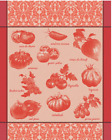 New Le Jacquard Francais Tea Towel Tomato Red Orange Cotton 24