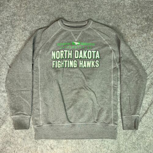 North Dakota Fighting Hawks Mens Sweatshirt Large Gray Sweater Sioux NCAA Hockey
