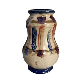 New ListingSigned Art Pottery Stoneware Vase Blue And Red Glaze