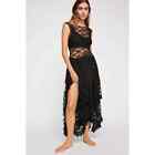 Free People French Courtship Slip Womens Size Medium Black Witchy Goth Festival