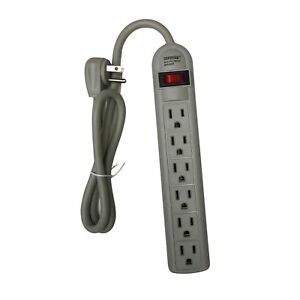 ELECTRIC POWER STRIP 6-OUTLET 3 FT W/CIRCUIT BREAKER ANGLE PLUG Power Strip