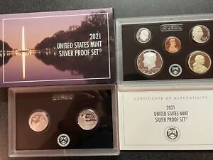 2021-S 7-Coin Silver Proof Set - Coins in Hand. Deep Cameos. Ship out Now. COA