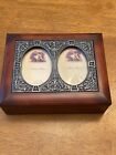 antique walnut Finished Photo Frame felt Lined  jewelry box Rectangular NEW