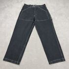 Vintage KARL KANI Y2K HipHop Super Baggy Jeans Pants Black Carpenter Denim 36x34