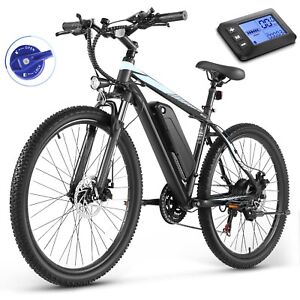 New Listing26in 500W 48V Electric Bike 21Speed Mountain Bicycle Adults Cruiser Ebike w/LCD⭐