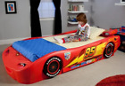 Boys Race Car Bed Lightning McQueen Red Twin with Spoiler Side Rails and Decals