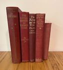 New ListingLot 5  VINTAGE BOOKS - Shades of RED  ~ Home Decorating  - Staging