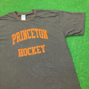Vintage Princeton Tigers Shirt Mens XL Black Orange College Hockey NCAA Logo Y2K
