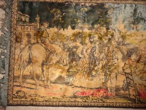Vintage Tapestry  Romantic Scene Horses, Women Velvety 40
