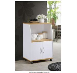 MICROWAVE KITCHEN CARTS Beige, Cherry, White Available