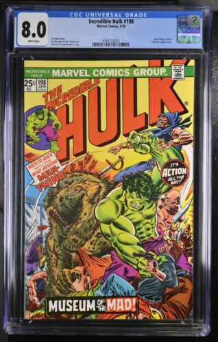 Incredible Hulk 198 (CGC 8.0) Man-Thing Glob Collector 1976 Marvel Comics W233
