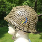 Painted WW2 WII US M1 Helmet Front Seam Netting 46th Infantry Division Michigan