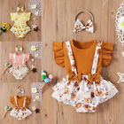 3PCS Newborn Baby Girl Outfits Clothes Romper Floral Dress Jumpsuit Bodysuit Set