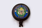 US ARMY Retractable Reel ID Card Badge Holder/Key Chain/United States Military