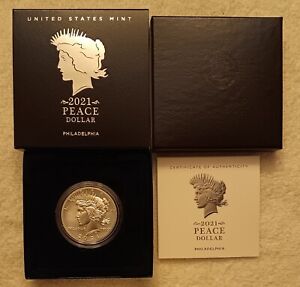2021 PEACE  PHILADELPHIA SILVER DOLLAR WITH OGP BOX/COA IN MINT CONDITION.