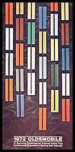 1972 Oldsmobile Color Paint Chip Selector Brochure