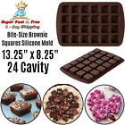 Mini Party Treat Cookie Tray Silicone Brownie Pan Squares Baking Mold 24 Cavity