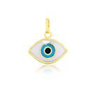 Enamel Evil Eye Pendant 18k Solid Gold Pendant for Necklace for Teens and Women