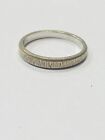14K white Solid Gold Ring  Band  SZ 6 M&M True bright  2.1grams 2.95 Mm wide