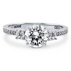 BERRICLE Sterling Silver 3-Stone Round CZ Wedding Engagement Promise Ring