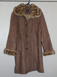Gallery Label, Women's, Tan Faux Suede/Fur Coat, Size XL