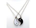 BEST FRIENDS Ying and Yang  Yin Rhinestones 2 Pendants 2 Necklace BFF Friendship