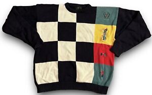 VTG Club Room Golf Pullover Sweater Mens Large Multicolor Crewneck Colorblock