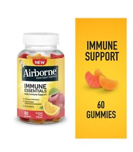 Airborne Immune Essentials Gummies Orchard Fruit Flavor 60ct New Exp 09/2024