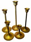 New ListingVintage Brass Tapered Candle Holders Set of 5 Candlesticks MCM