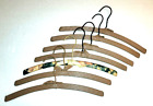 Vintage Wooden Clothes Hangers Wrapped in Quilted Vinyl with Bow (Lot of 7)