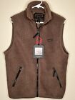 New w Tags Men’s Small Filson Sherpa Fleece Polartec Root Brown Zip Vest, NWT