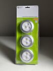 Commercial Electric LED Battery Operated 3-Light Puck Light Soft White