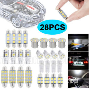 28pcs LED Interior Lights Bulbs Kit Car Trunk Dome Map License Plate Lamps 6000K (For: More than one vehicle)