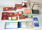 vintage OFFICE SUPPLIES Desk Drawer Lot Dennison Labels, Paper Clips/Clamps Tags