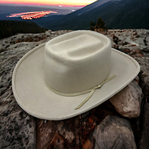 Vintage Always On Top Western Cowboy Hat Virgin Wool Sz 6 7/8 Silverbelly Style