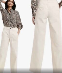 New NILI LOTAN  x Target Birch Wide Leg Cream Pants Size 2