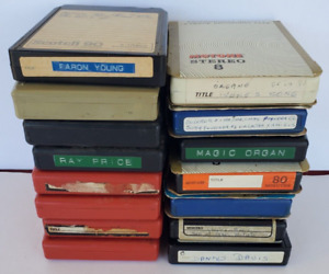 Lot of 15 Pre-Recorded Sold as Blank 8-Track Tapes UNTESTED SOLD AS IS