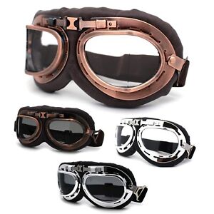 Cafe Racer Thick Leather Padded Steam Punk Motorcycle Goggle