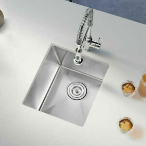 15 in Undermount Kitchen Sink Single Bowl Stainless Steel Nano Bar Small Sink