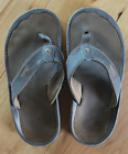 Olukai Men's Brown  Leather Flip Flop Thong Sandals Size US 10