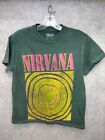 Nirvana Green Small ~Vintage Style Grunge Rock Tshirt Distressed Dyed 80s 90s