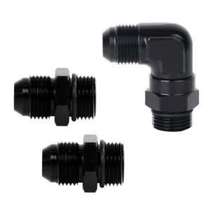 LokoCar AN Flare to 4 6 8 10 12 AN ORB Male O-Ring Fitting Adapter Black 2Pcs