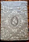 CURTAIN Vintage White tambour lace embroidered textile shabby chic c1900