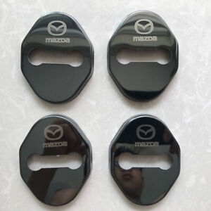 4PC Stainless Steel Car Door Lock Striker Protective Cover Accessories for Mazda (For: 2012 Mazda 6)