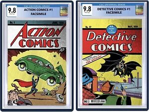 Detective Comics #27 / Action Comics #1 NYCC 2022 CGC 9.8 FOIL FACSIMILE SET!!!