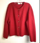 Vintage Carroll Reed 100% Wool Jacket Sweater Cardigan Women’s Size 16 Red