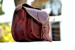Vintage Women 2pcs. Leather Crossbody Handbag Bag Messenger Tote Purse Satchel