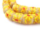 Summer Sunshine Krobo Powder Glass Beads Ghana African Yellow Cylinder Handmade